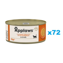 APPLAWS Cat Adult Chicken Breast with Pumpkin in Broth Hähnchenbrust und Kürbis in Brühe 72x156 g