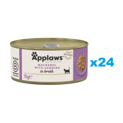 APPLAWS Cat Adult Mackerel with Sardine in Broth Makrele und Sardine in Brühe 24x70 g
