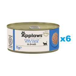APPLAWS Cat Adult Tuna with Crab in Broth Thunfisch und Krabben in Brühe 6x70 g