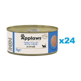 APPLAWS Cat Adult Tuna with Crab in Broth Thunfisch und Krabben in Brühe 24x 70 g