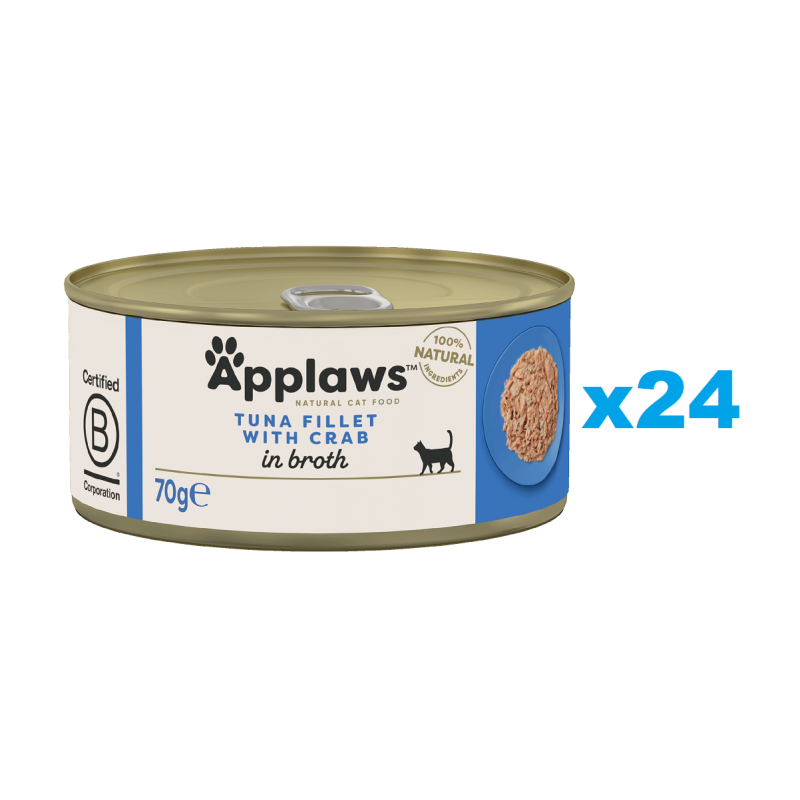 APPLAWS Cat Adult Tuna with Crab in Broth Thunfisch und Krabben in Brühe 24x 70 g