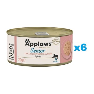 APPLAWS Cat Senior Thunfisch mit Lachs in Gelee für Senioren 6x70g