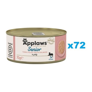 APPLAWS Cat Senior Thunfisch mit Lachs in Gelee für Senioren 72x 70g