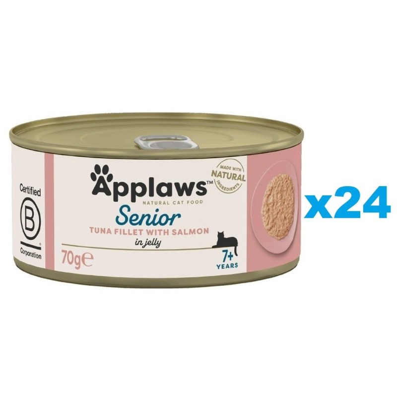 APPLAWS Cat Senior Thunfisch mit Lachs in Gelee für Senioren 24x 70g