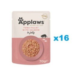 APPLAWS Cat Adult Pouch Thunfischfilet mit Lachs in Gelee 16x 70g