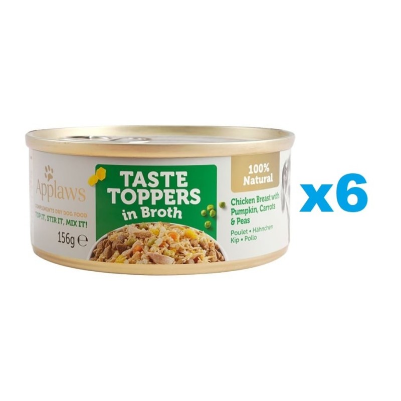 APPLAWS Taste Toppers Hähnchenbrust, Kürbis, Erbsen in Brühe 6x 156 g