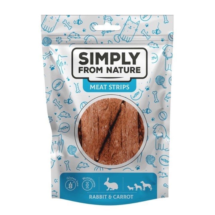 SIMPLY FROM NATURE Meat Strips Fleischstreifen mit Kaninchen und Karotte für Hunde 80 g