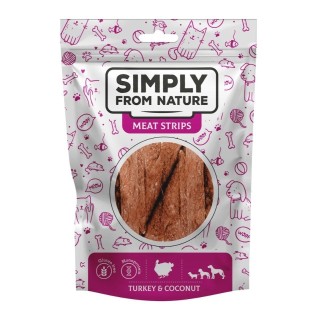 SIMPLY FROM NATURE Meat Strips Fleischstreifen mit Truthahn und Kokosnuss für Hunde 80 g