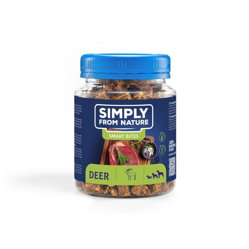 SIMPLY FROM NATURE Smart Bites mit Hirsch für Hunde 130 g