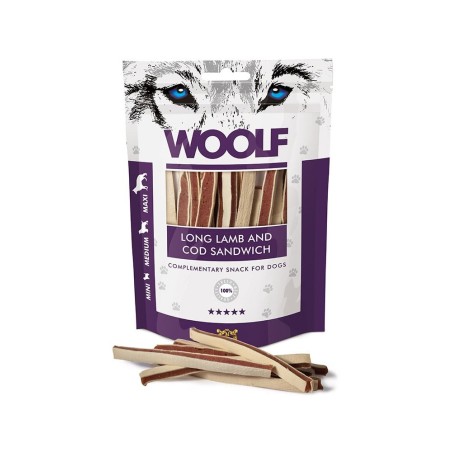WOOLF Soft Long Lamb And Cod Sandwich 100g Lamm- und Kabeljau-Sandwiches