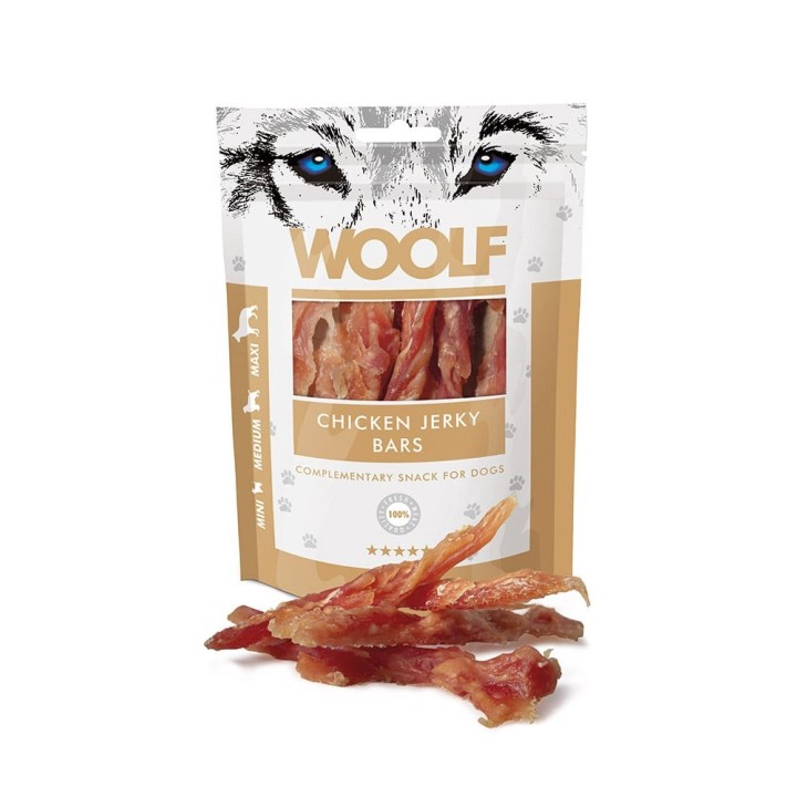 WOOLF Chicken Jerky Bars 100g Hähnchenriegel