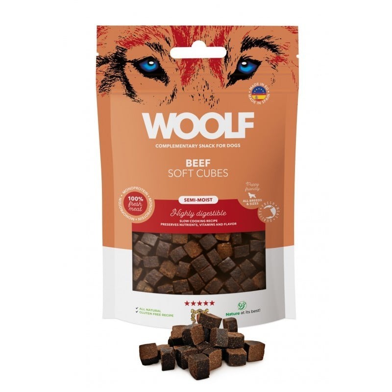 WOOLF Soft Cubes Beef Monoprotein 100g weiche Rindfleischwürfel