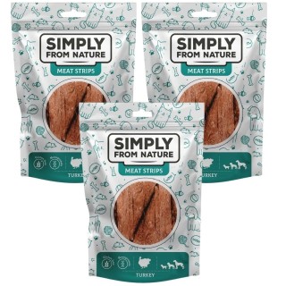 SIMPLY FROM NATURE Meat Strips Truthahn für Hunde 3x80 g