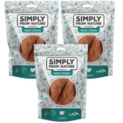 SIMPLY FROM NATURE Meat Strips Truthahn für Hunde 3x80 g
