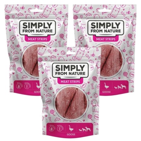 SIMPLY FROM NATURE Meat Strips Gans für Hunde 3x80 g