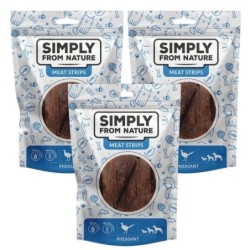SIMPLY FROM NATURE Meat Strips Fasan für Hunde 3x80 g