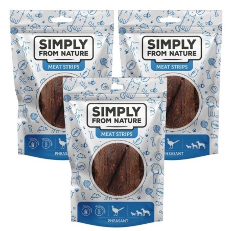 SIMPLY FROM NATURE Meat Strips Fasan für Hunde 3x80 g