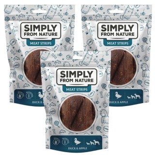 SIMPLY FROM NATURE Meat Strips Ente und Apfel für Hunde 3x80 g