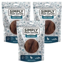 SIMPLY FROM NATURE Meat Strips Ente und Apfel für Hunde 3x80 g