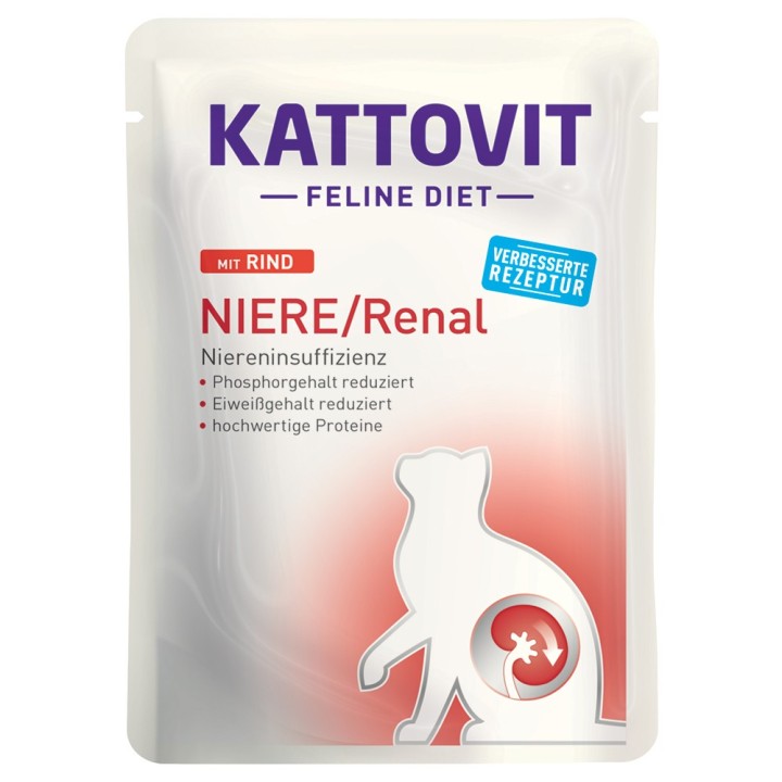 Kattovit Niere/Renal Pouches 24 x 85 g - Rind