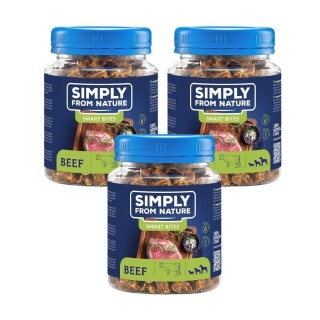 SIMPLY FROM NATURE Smart Bites Rindfleisch für Hunde 3x130 g