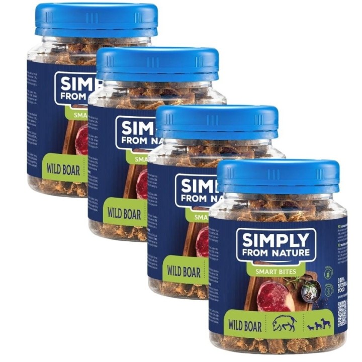 SIMPLY FROM NATURE Smart Bites Wildschwein für Hunde 4x130 g