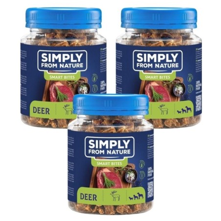 SIMPLY FROM NATURE Smart Bites Hirsch für Hunde 3x130 g