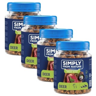 SIMPLY FROM NATURE Smart Bites Hirsch für Hunde 4x130 g