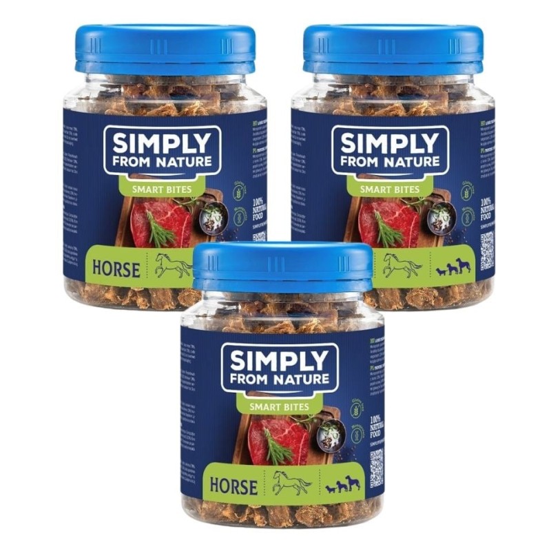 SIMPLY FROM NATURE Smart Bites Pferdefleisch für Hunde 3x130 g