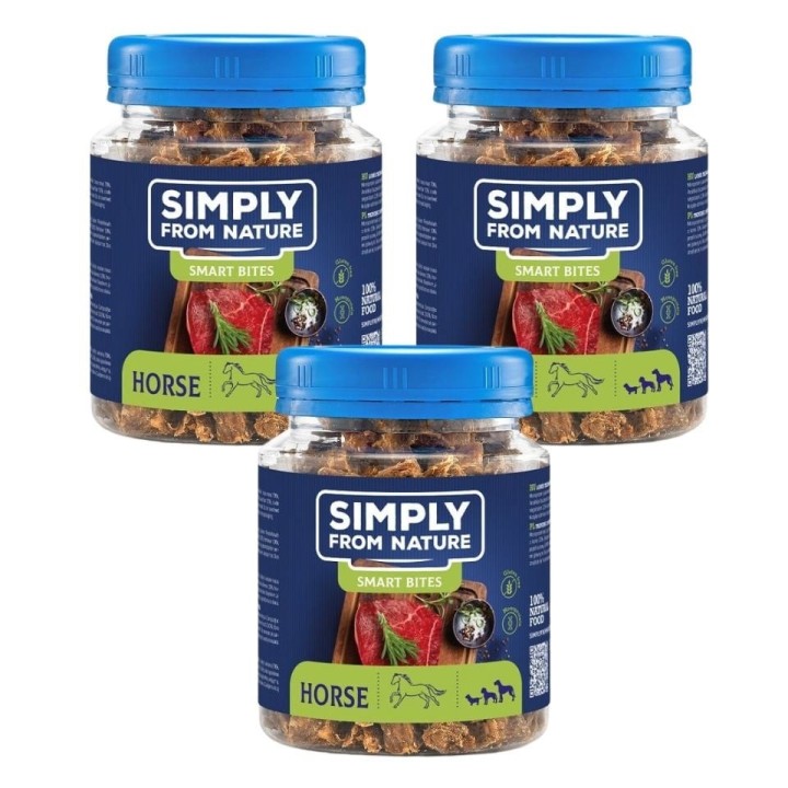 SIMPLY FROM NATURE Smart Bites Pferdefleisch für Hunde 3x130 g
