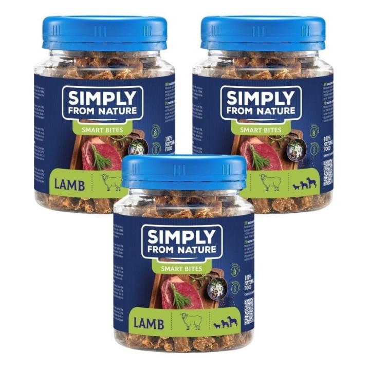 SIMPLY FROM NATURE Smart Bites Lamm für Hunde 3x130 g