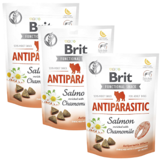 BRIT Care Dog Functional snack antiparasitic 3x150 g Anti-Parasiten-Leckerbissen mit Lachs