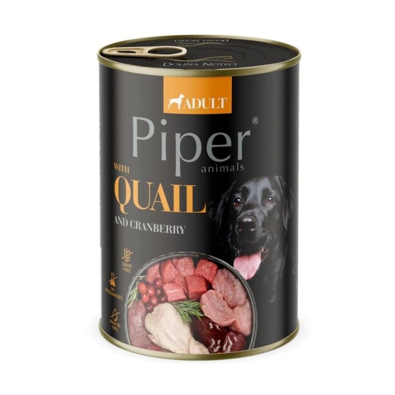 PIPER Nassfutter mit Wachtel und Cranberry für Hunde 400g