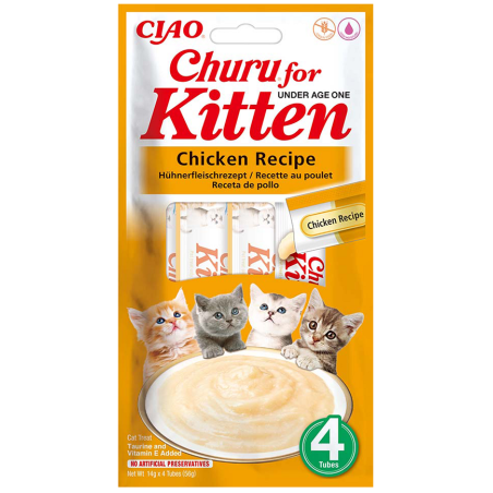 INABA Churu Kitten Chicken 4x14 g Hühnerleckerli für Kätzchen
