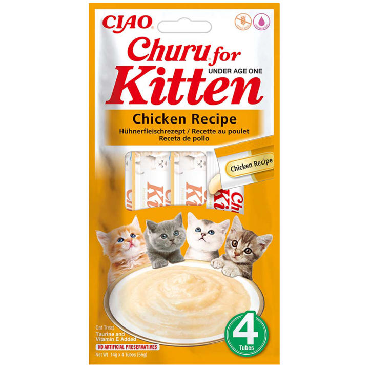 INABA Churu Kitten Chicken 4x14 g Hühnerleckerli für Kätzchen