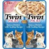 INABA Twin Thunfisch mit Huhn und Jakobsmuscheln in Brühe für Katzen 2x40 g