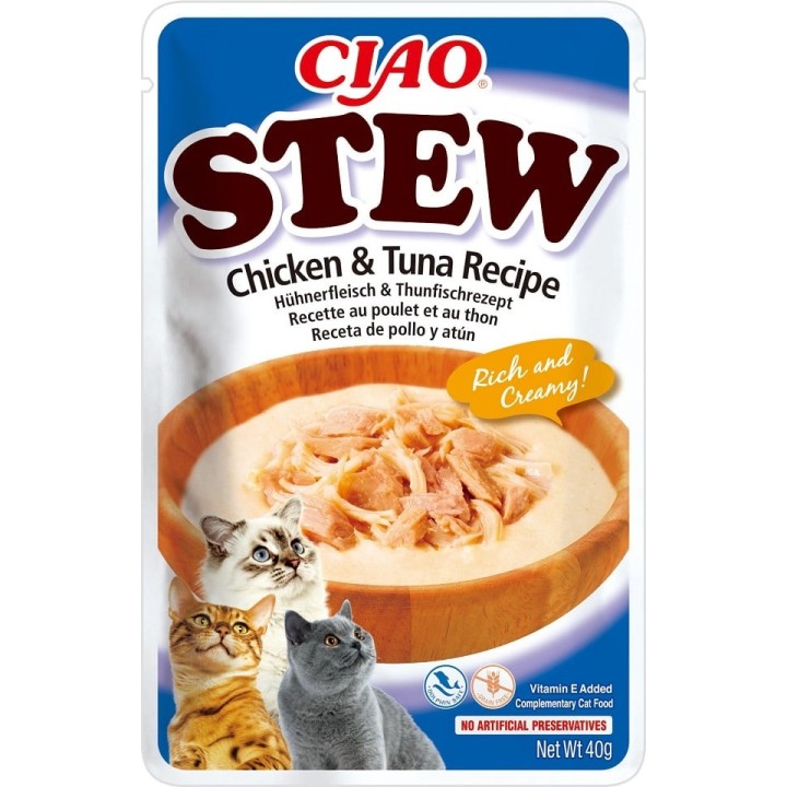 INABA CIAO Stew Hühner- und Thunfischgericht für Katzen 40 g
