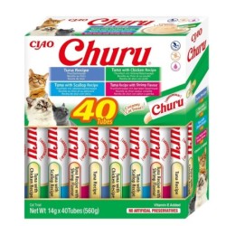 INABA Churu Variety Seafood Meeresfrüchte für Katzen Multibox 40x14 g (560 g)