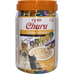 INABA Churu Variety Chicken Huhn für Katzen Glas 50x14g (700g)
