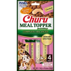 INABA Dog Meal Topper Chicken Salmon 4x14 g Creamy Huhn und Lachs Hundefutter Ergänzung