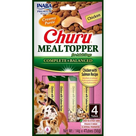 INABA Dog Meal Topper Chicken Salmon 4x14 g Creamy Huhn und Lachs Hundefutter Ergänzung
