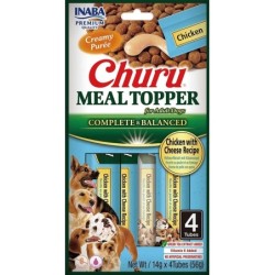 INABA Dog Meal Topper Chicken Cheese 4x14 g Cremiges Hühnerfleisch und Käse als Zusatz für Hundefutter