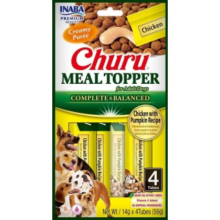 INABA Dog Meal Topper Chicken Pumpkin 4x14 g cremiger Zusatz von Huhn und Kürbis für Hundefutter