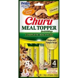 INABA Dog Meal Topper Chicken Pumpkin 4x14 g cremiger Zusatz von Huhn und Kürbis für Hundefutter