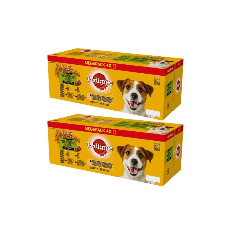 80x100 g PEDIGREE Adult mix Geschmacks