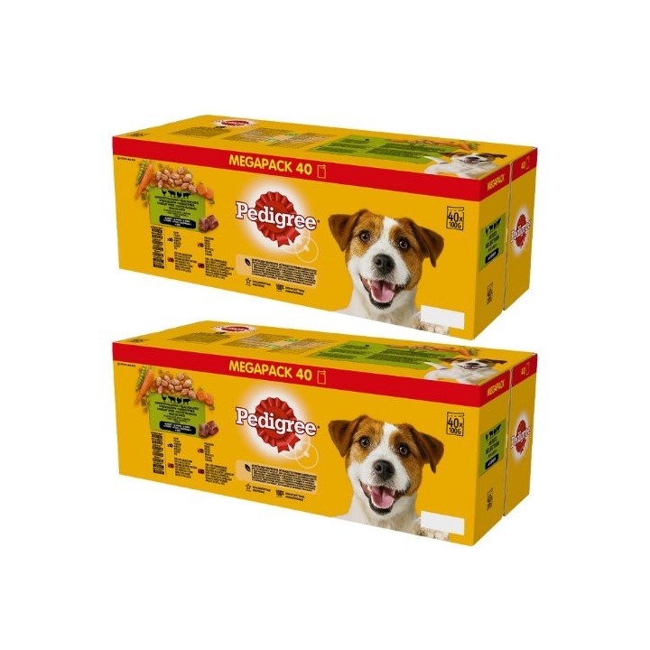 80x100 g PEDIGREE Adult mix Geschmacks