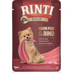 RINTI Chicken Pure&amp,Beef Mini Beutel mit Huhn und Rindfleisch für kleine Rassen 100 g