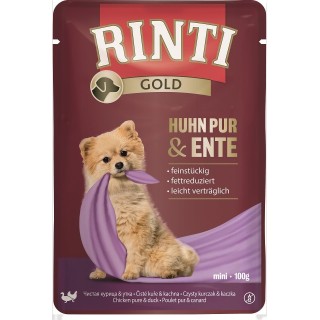 RINTI Chicken Pure&amp,Duck Mini Huhn und Ente Beutel für kleine Rassen 100 g