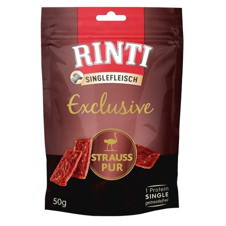 RINTI Singlefleisch Exclusive Snack Ostrich Straußenleckerli für Hunde 50 g