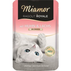 MIAMOR Ragout Royale in Sauce Chicken&amp,Salmon Beutel mit Hühner- und Lachssauce für Katzen 100 g